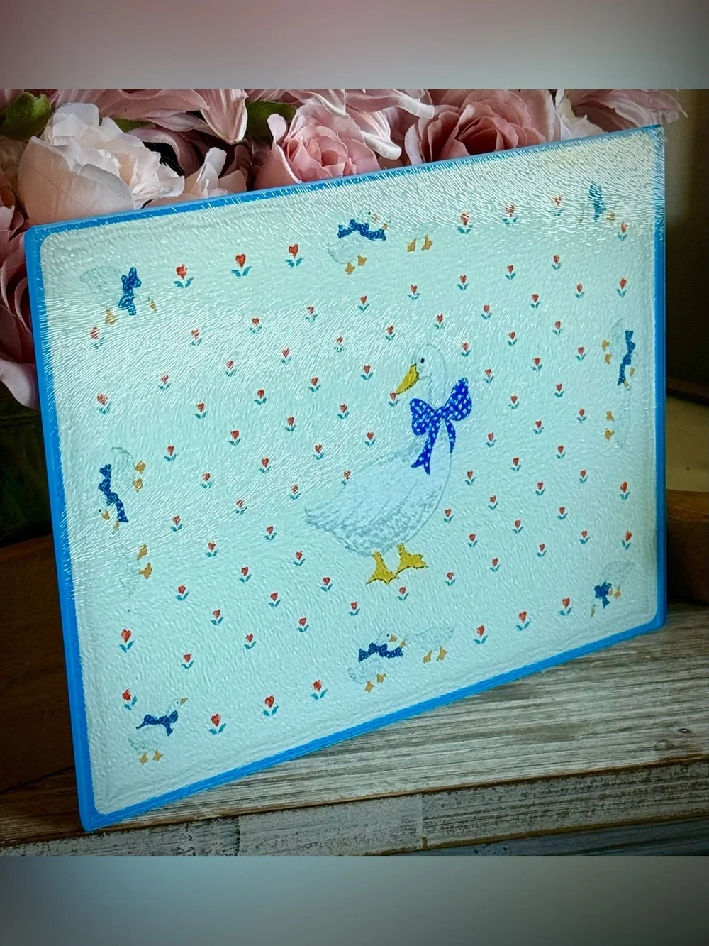 Vintage Inspired Custom Tempered Glass Cutting Board